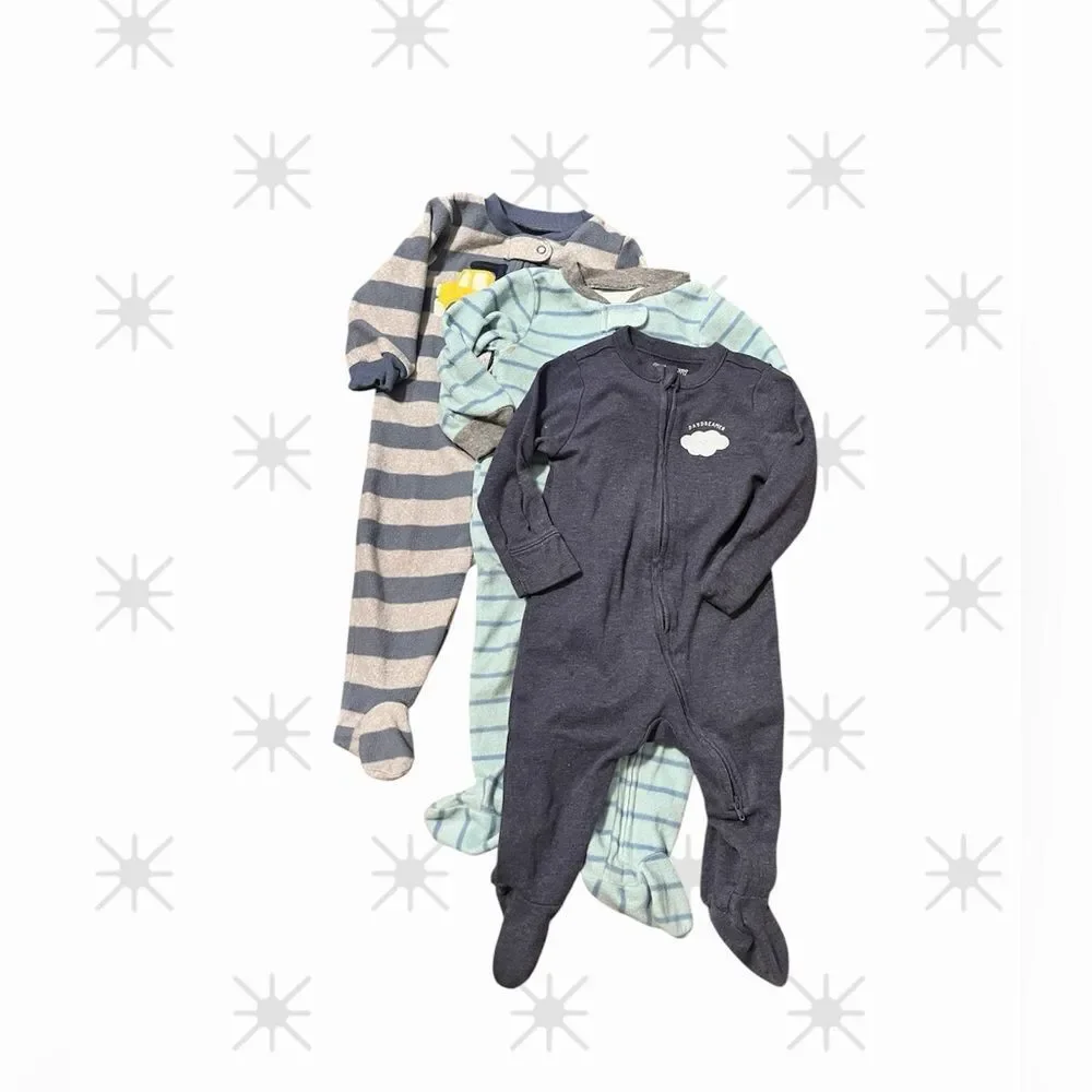 Lot Baby Boy Fleece Sleepers Footed Pajamas 9M